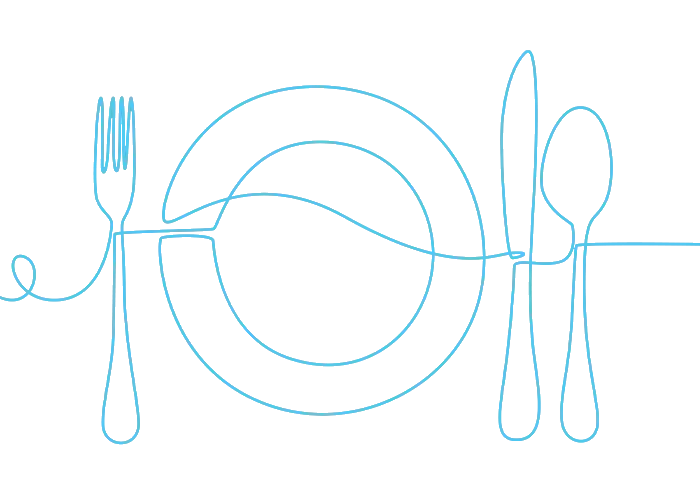 dinner plate and cutlery catering